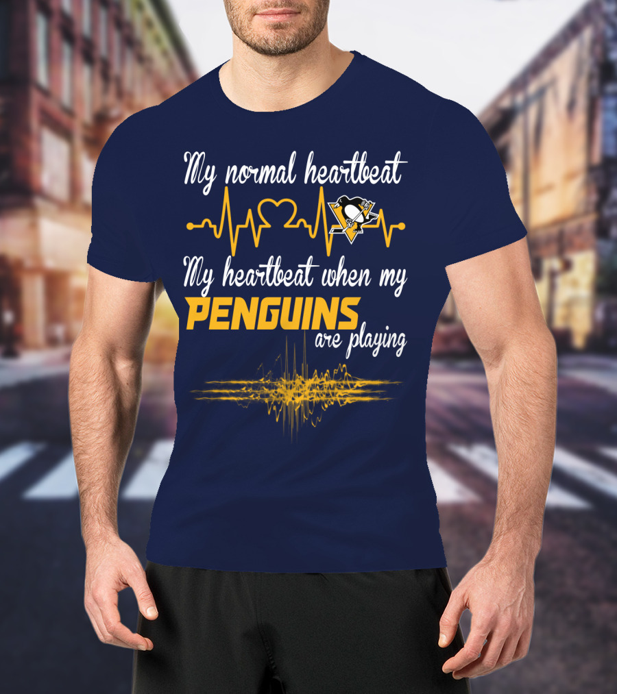 My Normal Heartbeat My Heartbeat When My Penguins Are Playing T-Shirt