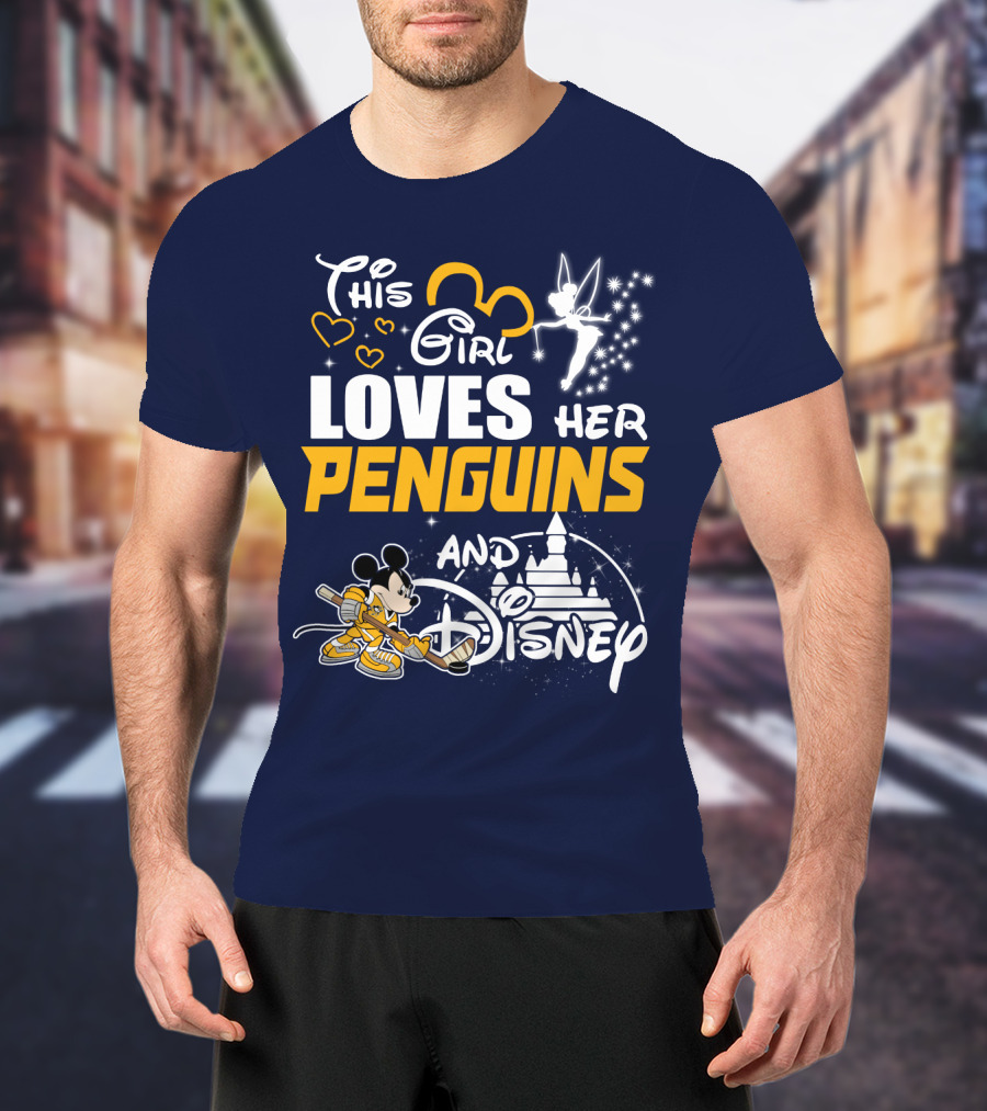 This Girl Loves Her Penguins And Disney T-Shirt