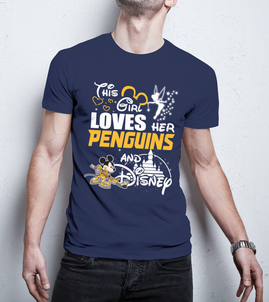 This Girl Loves Her Penguins And Disney T-Shirt
