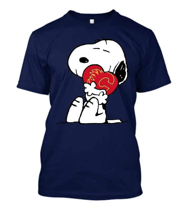 Snoopy Holding Calgary Flames T-Shirt