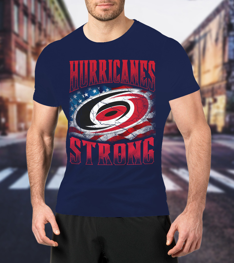Carolina Hurricanes Strong American Flag T-Shirt