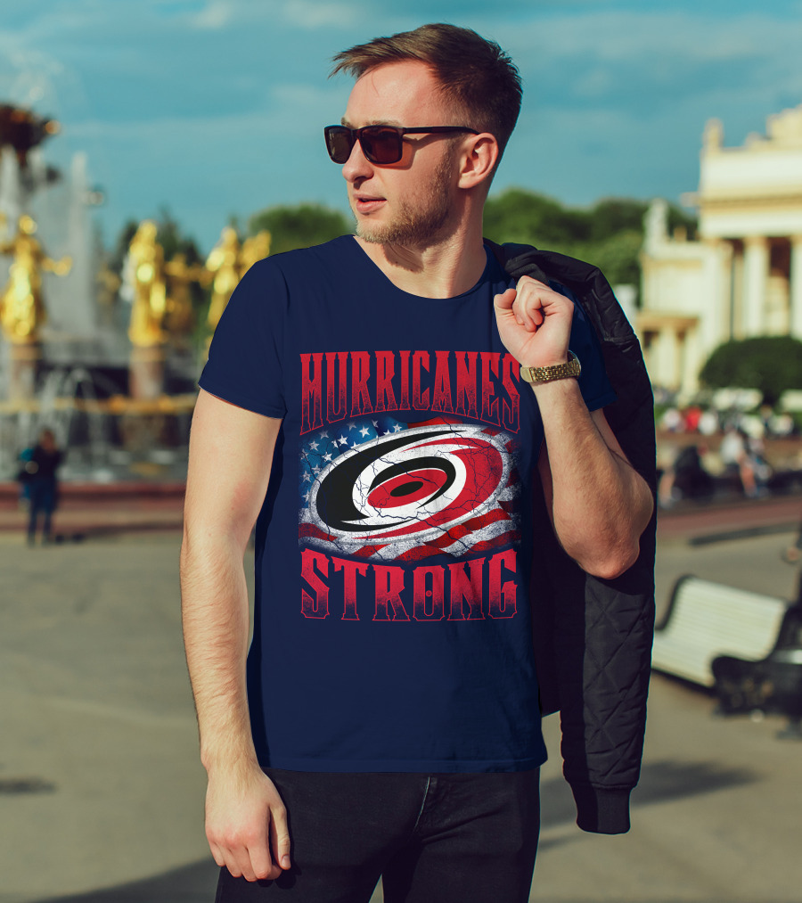Carolina Hurricanes Strong American Flag T-Shirt