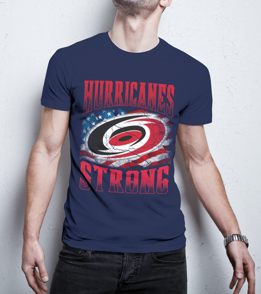 Carolina Hurricanes Strong American Flag T-Shirt
