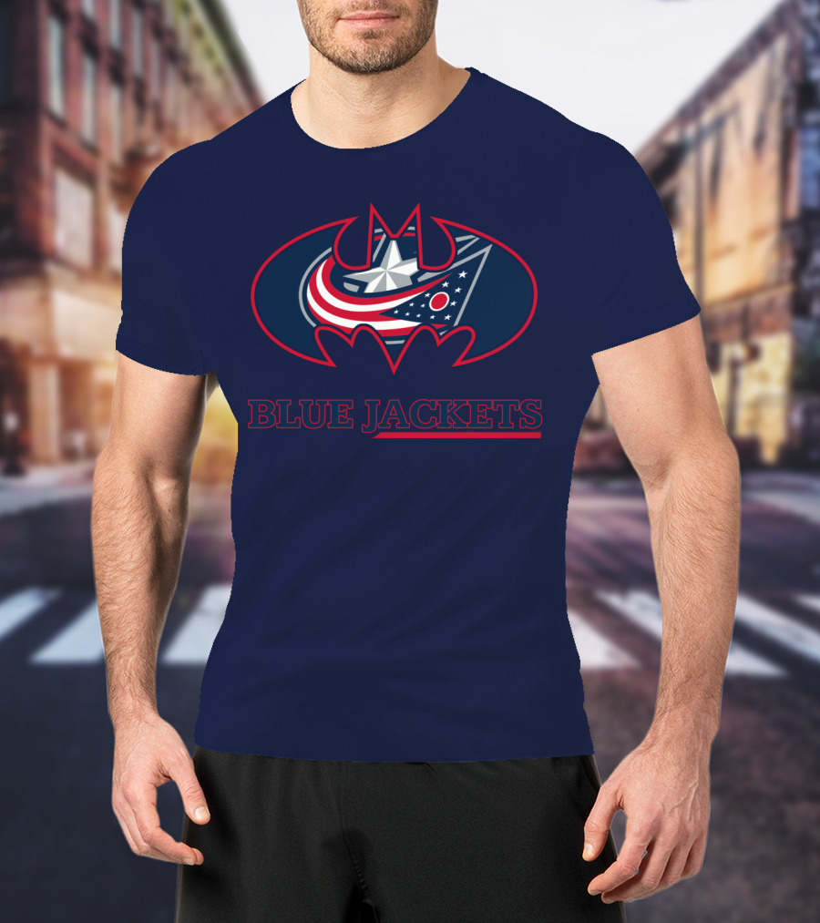Blue Jackets Bat Emblem Fusion T-Shirt