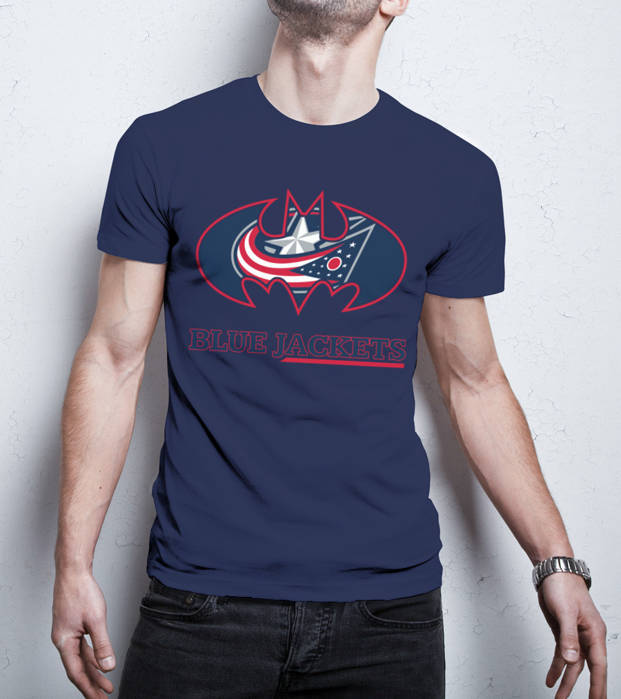 Blue Jackets Bat Emblem Fusion T-Shirt