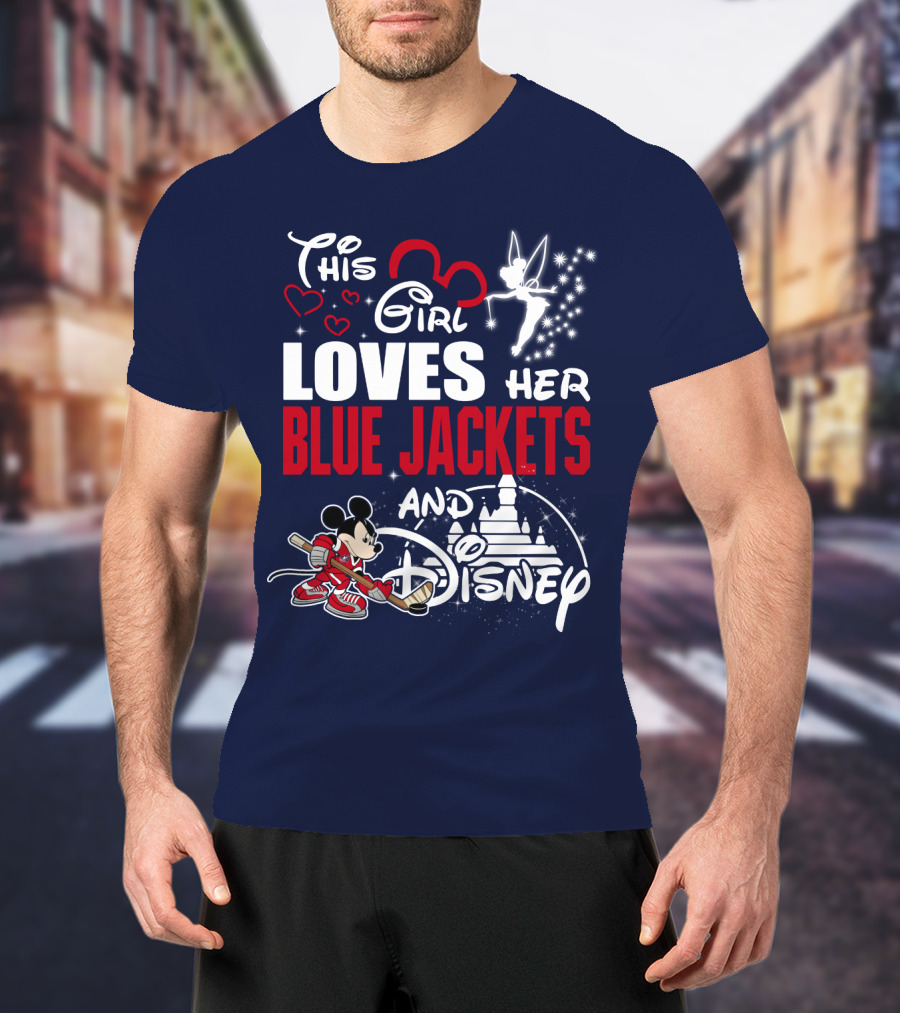 This Girl Loves Her Blue Jackets And Disney T-Shirt