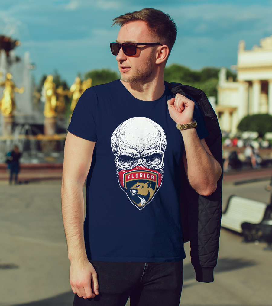 Florida Panthers Skull Logo Mask T-Shirt