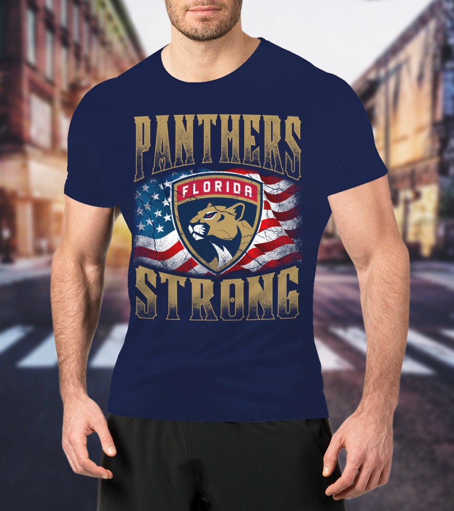 Panthers Strong Florida American Flag T-Shirt