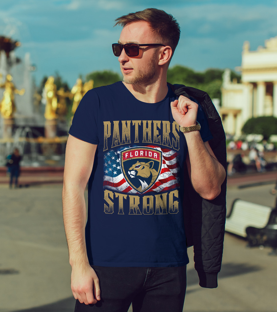 Panthers Strong Florida American Flag T-Shirt