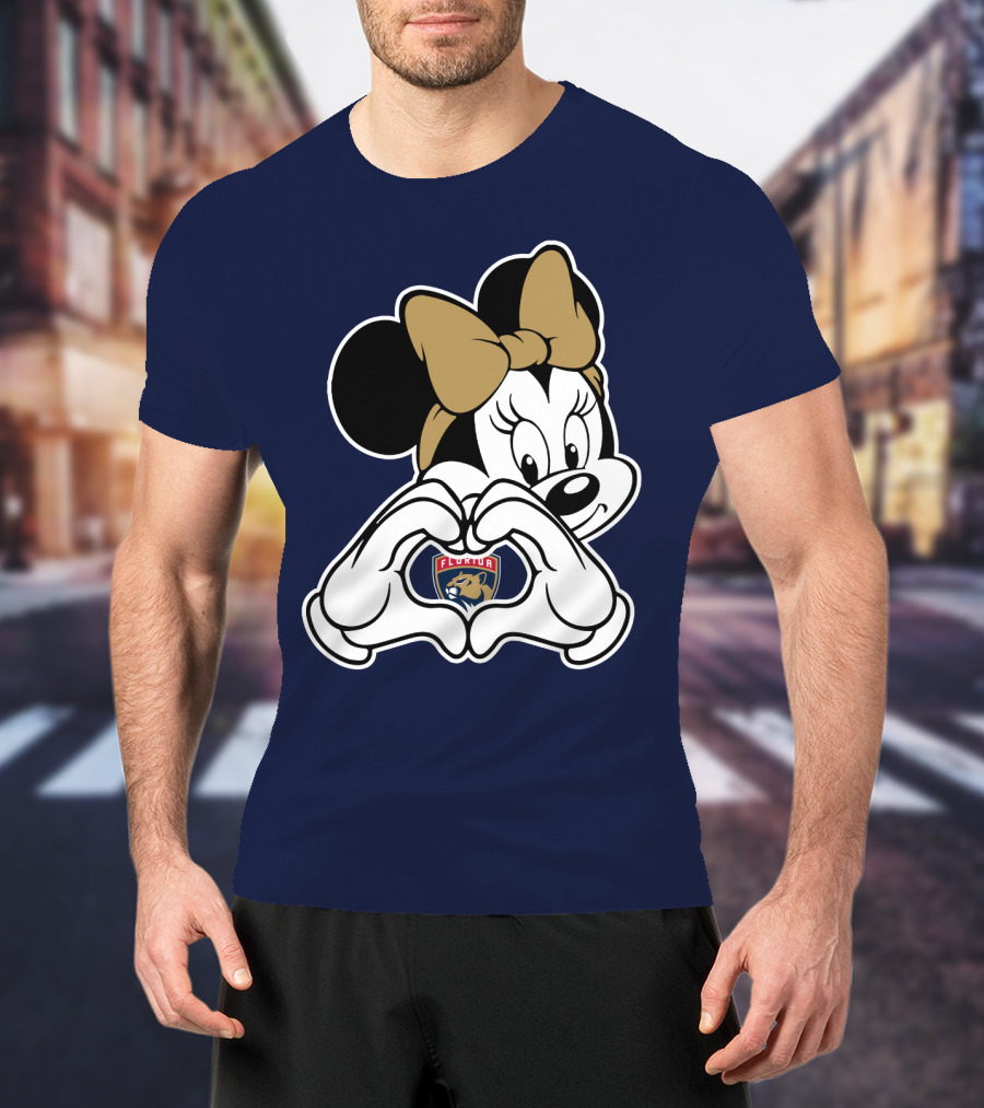 Florida Panthers Minnie Heart Hands T-Shirt