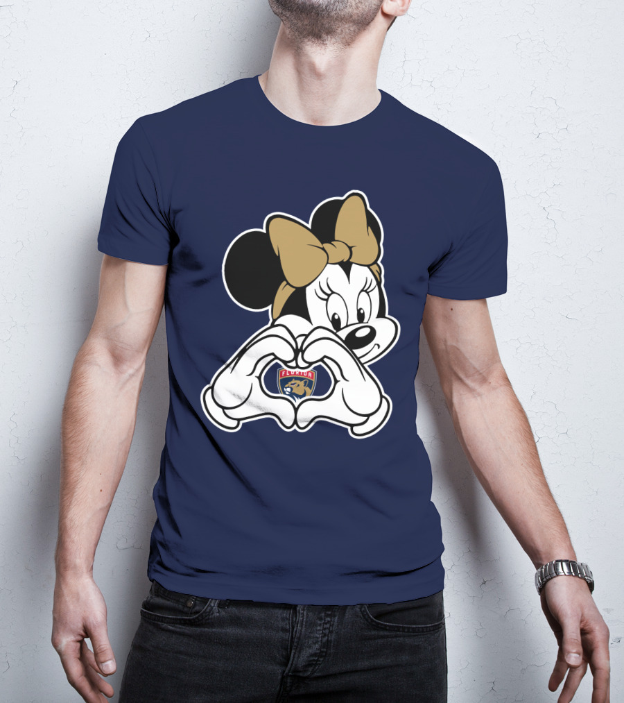 Florida Panthers Minnie Heart Hands T-Shirt