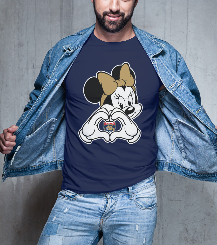 Florida Panthers Minnie Heart Hands T-Shirt