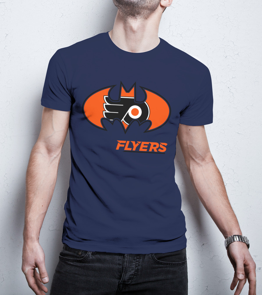Philadelphia Flyers Batman Logo Crossover T-Shirt