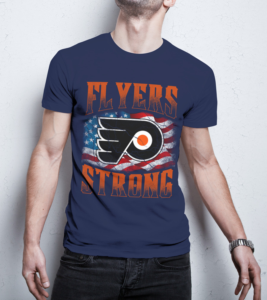 Flyers Strong Philadelphia American Flag T-Shirt