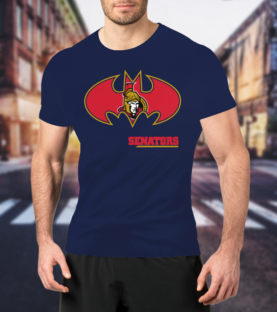Senators Bat Symbol With Ottawa Senators T-Shirt