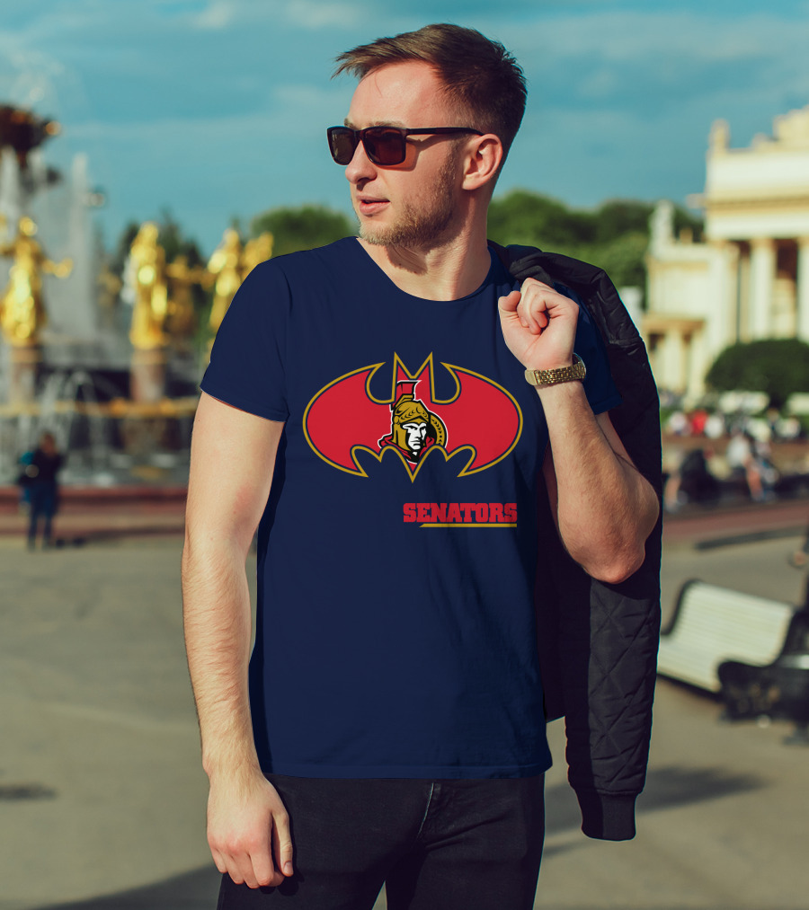 Senators Bat Symbol With Ottawa Senators T-Shirt