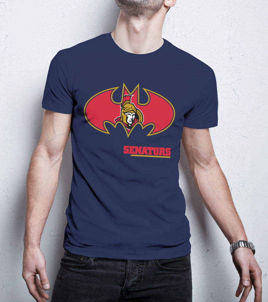 Senators Bat Symbol With Ottawa Senators T-Shirt