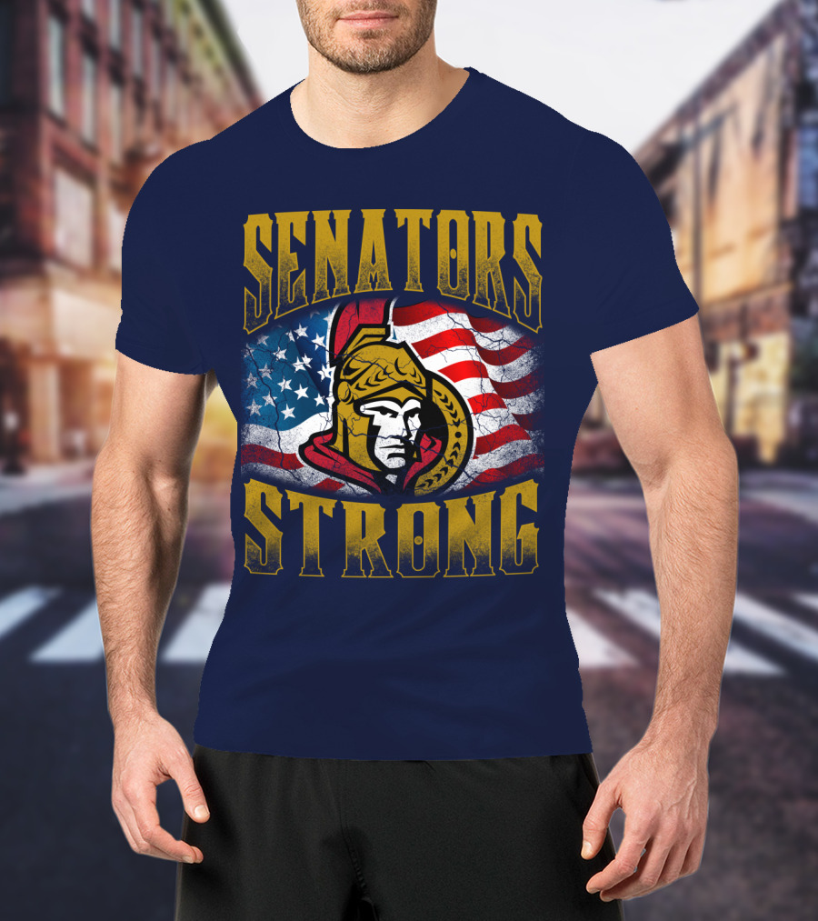 Senators Strong Ottawa Senators American Flag T-Shirt