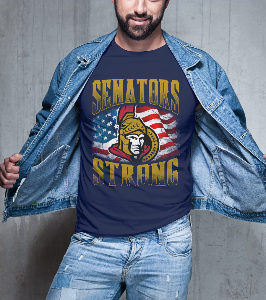 Senators Strong Ottawa Senators American Flag T-Shirt