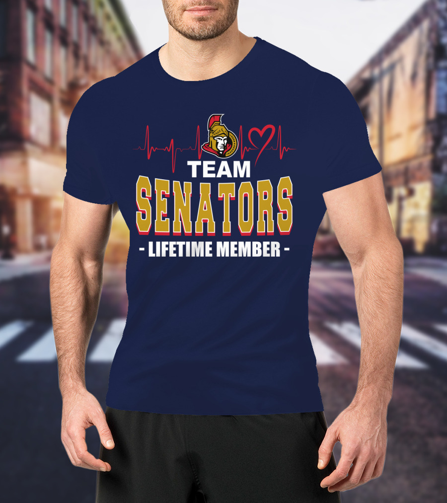 Team Senators Lifetime Member Ottawa Senators Heartbeat T-Shirt