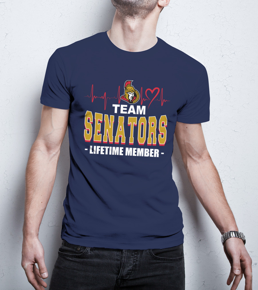 Team Senators Lifetime Member Ottawa Senators Heartbeat T-Shirt