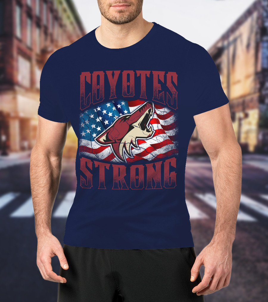 Coyotes Strong American Flag T-Shirt