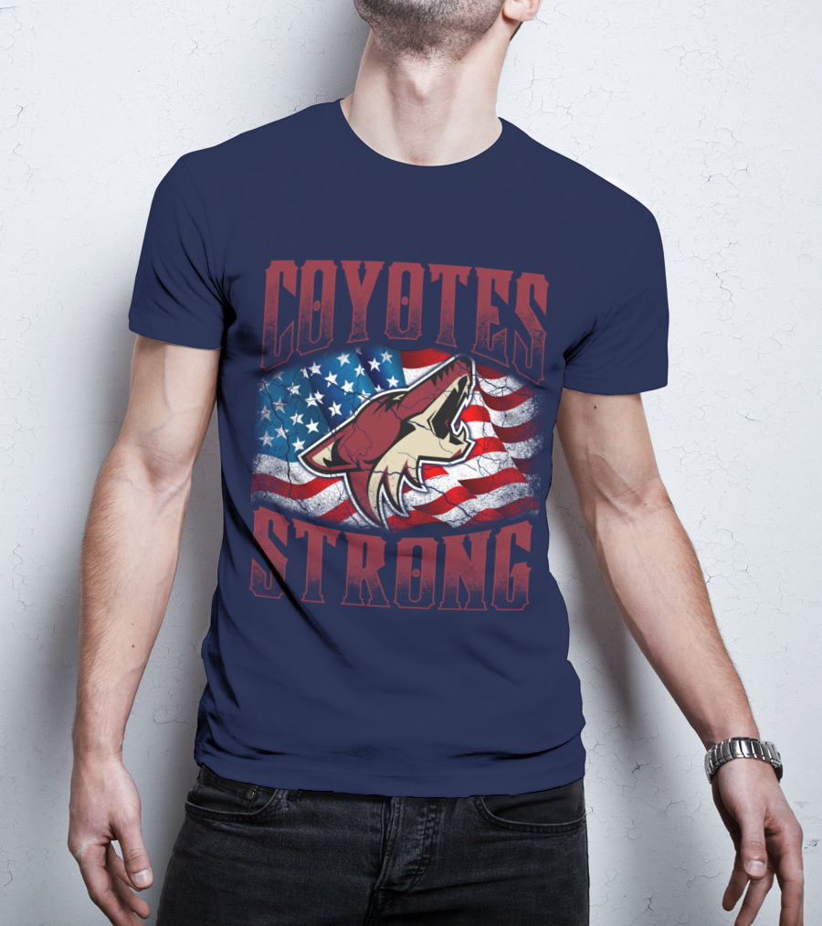 Coyotes Strong American Flag T-Shirt