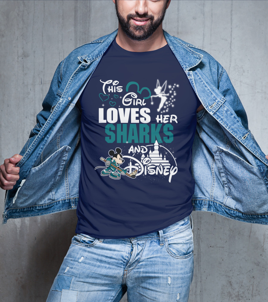 This Girl Loves Her Sharks And Disney T-Shirt