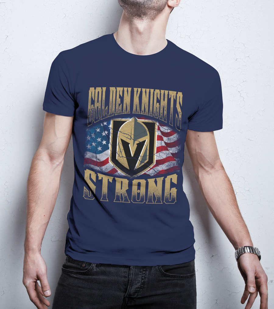 Golden Knights Strong American Flag T-Shirt