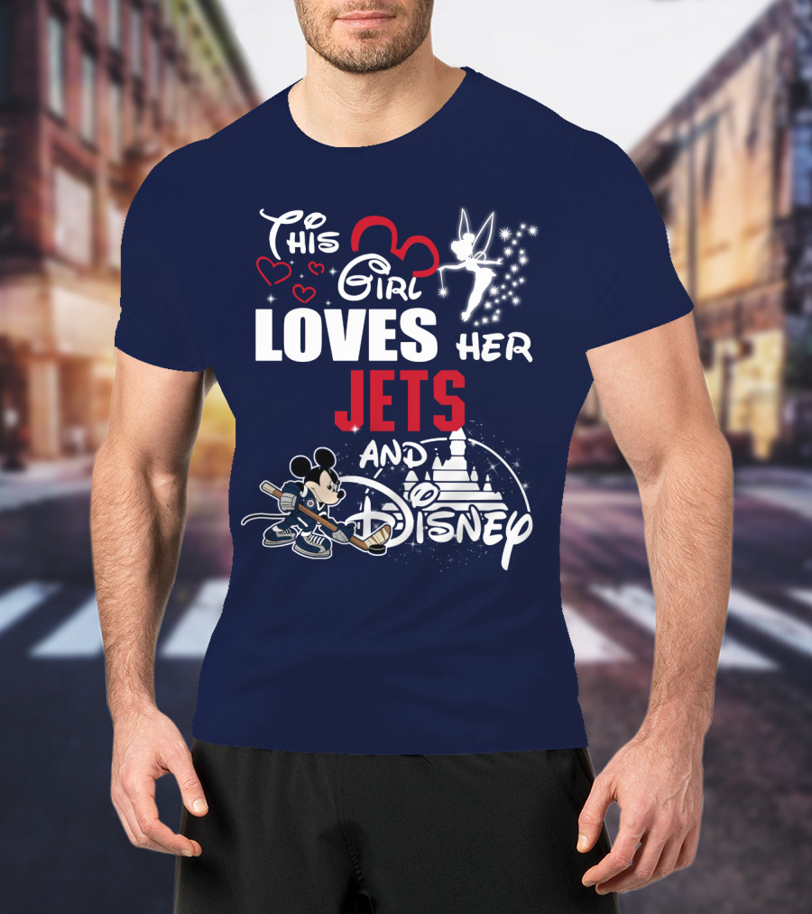 This Girl Loves Her Winnipeg Jets And Disney T-Shirt