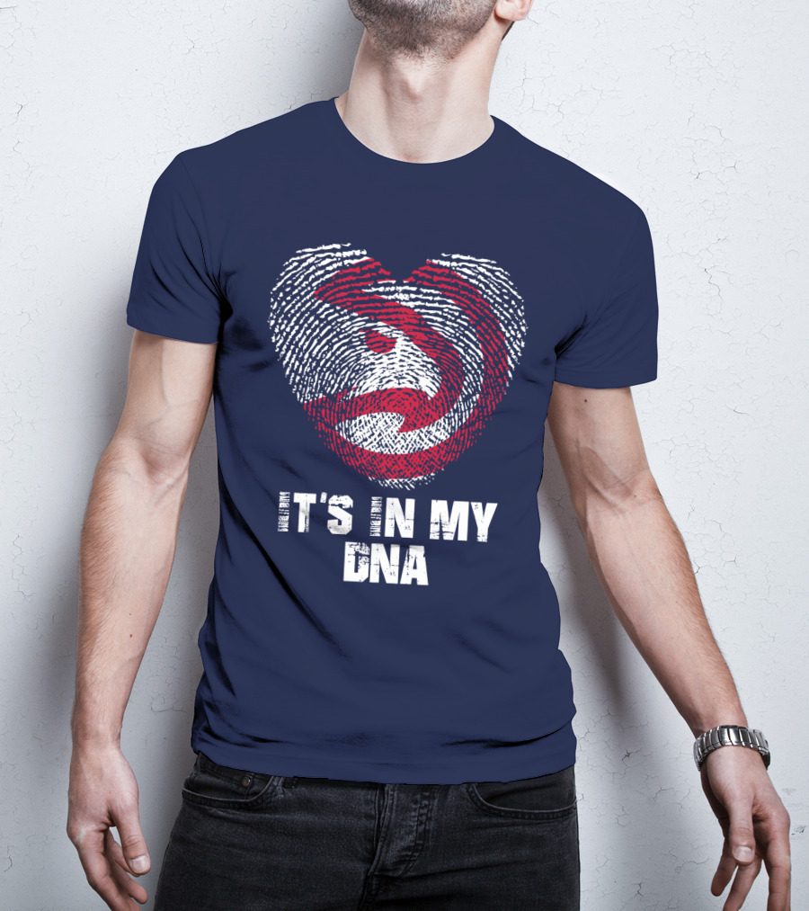 Atlanta Hawks It's In My Dna Fingerprint Heart T-Shirt