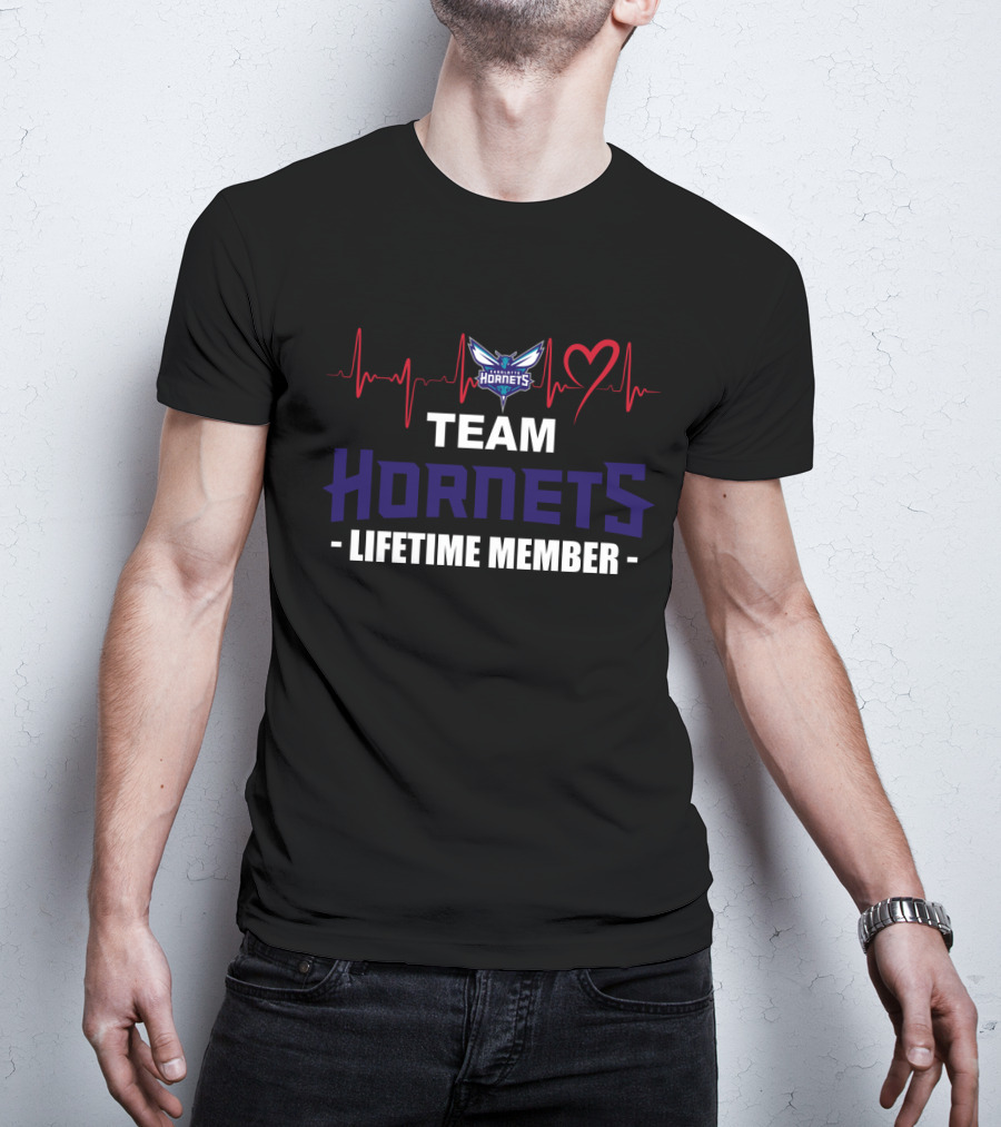 Team Hornets Lifetime Member Heartbeat T-Shirt