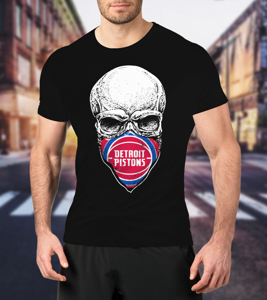 Detroit Pistons Skull Masked T-Shirt