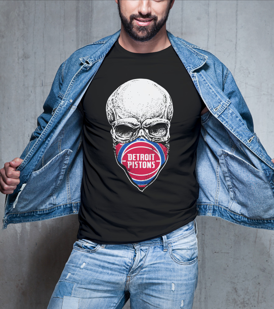 Detroit Pistons Skull Masked T-Shirt