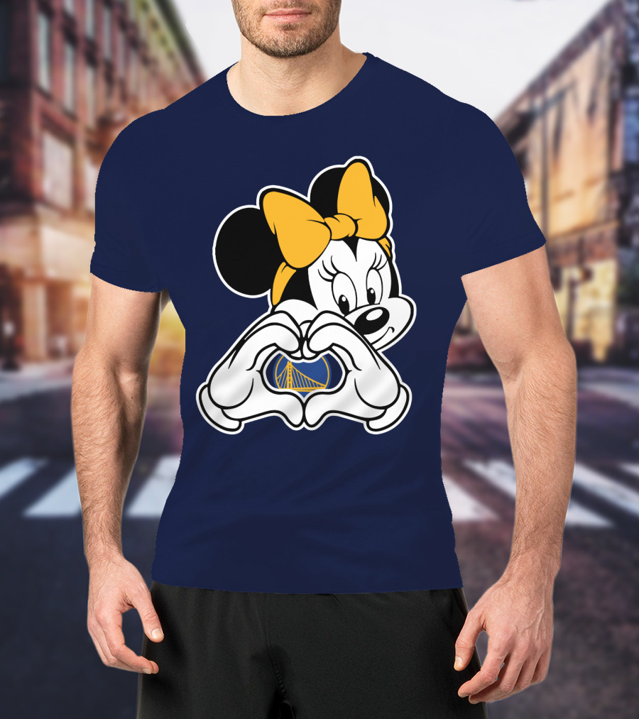 Golden State Warriors Heart Hands Minnie Mouse T-Shirt
