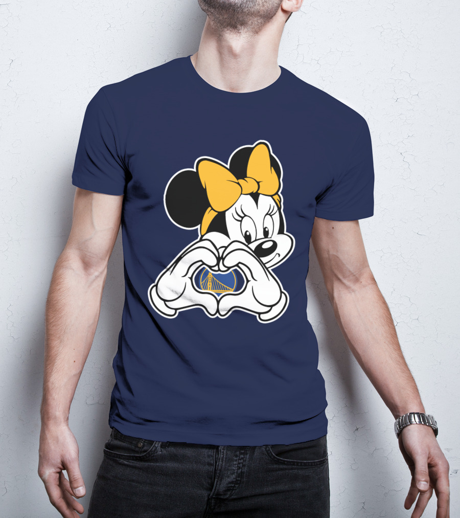 Golden State Warriors Heart Hands Minnie Mouse T-Shirt