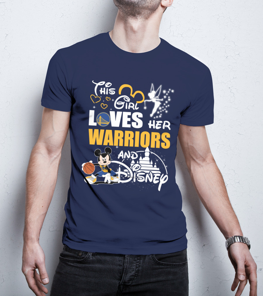 This Girl Loves Her Warriors And Disney T-Shirt