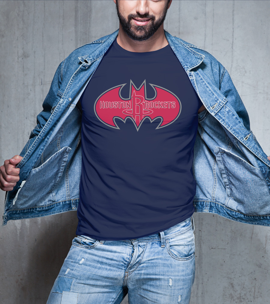 Houston Rockets Batman Logo Red Bat Symbol T-Shirt