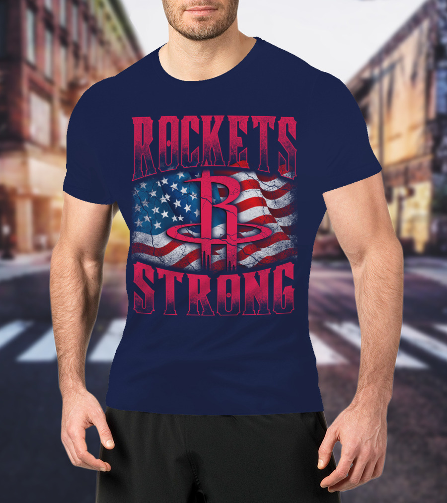 Rockets Strong American Flag T-Shirt