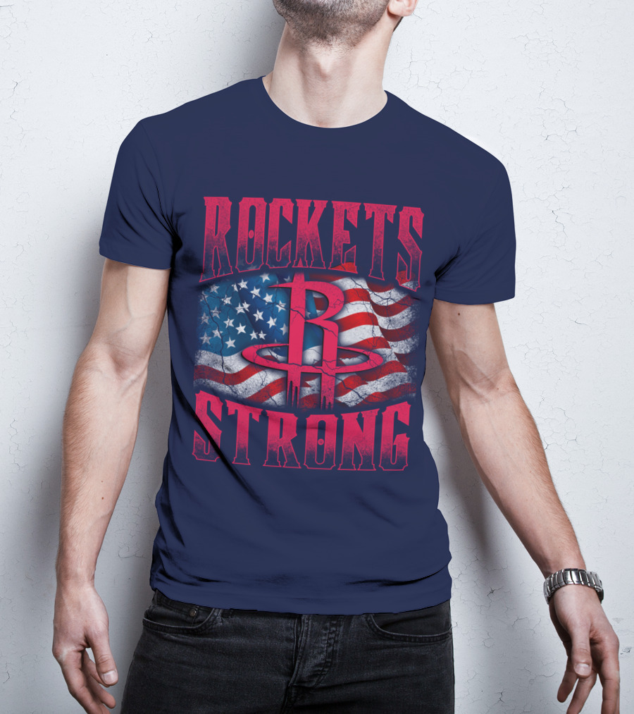 Rockets Strong American Flag T-Shirt