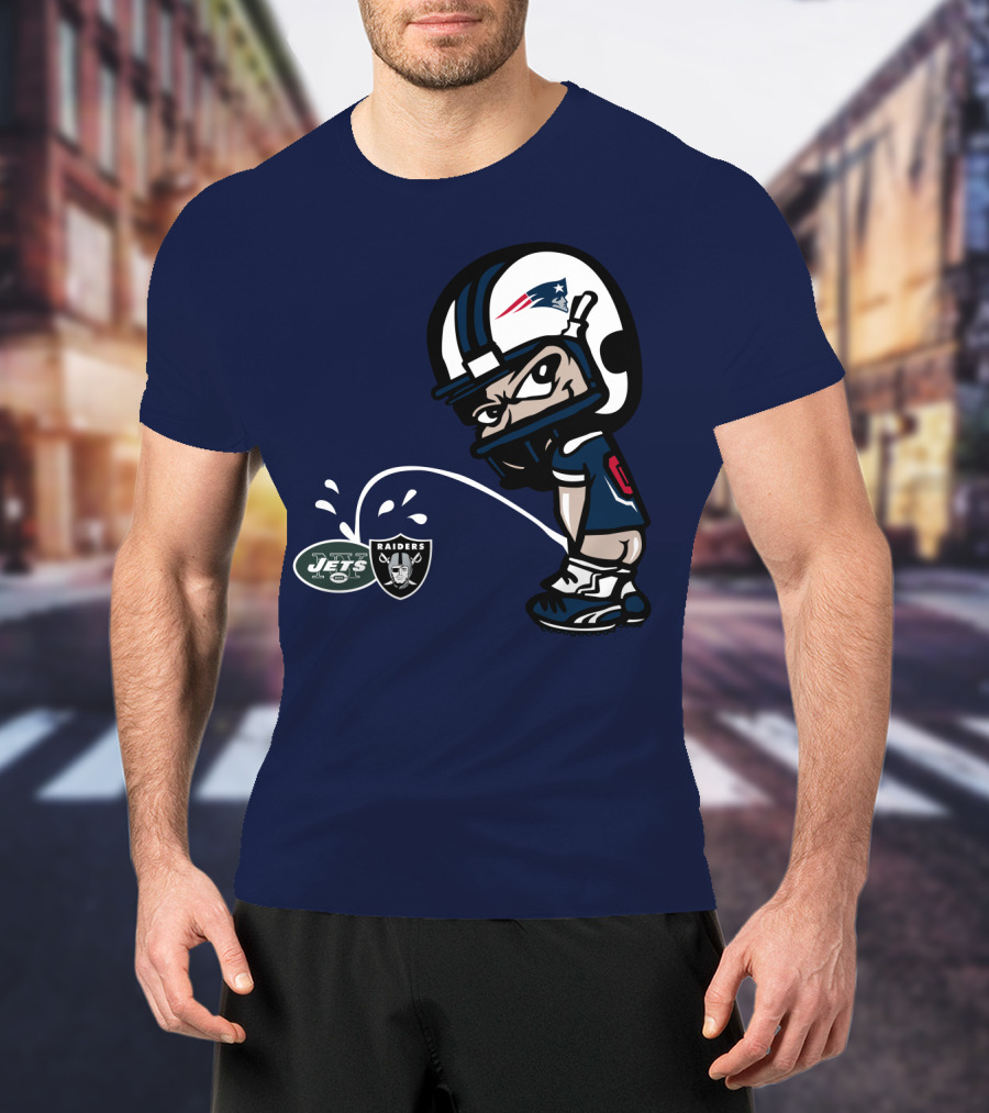New England Patriots Vs Jets Raiders Rivalry Comic Style T-Shirt