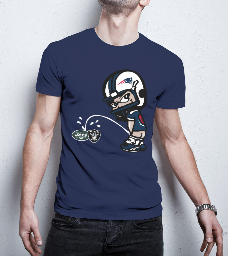 New England Patriots Vs Jets Raiders Rivalry Comic Style T-Shirt