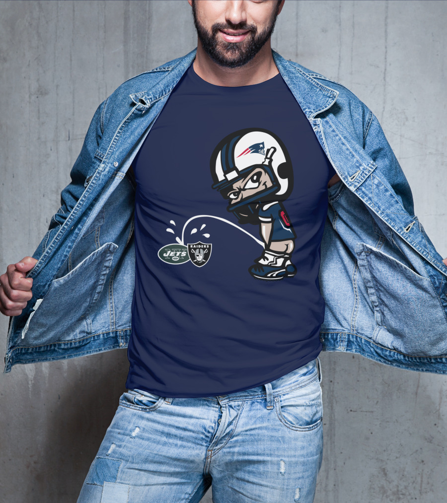 New England Patriots Vs Jets Raiders Rivalry Comic Style T-Shirt