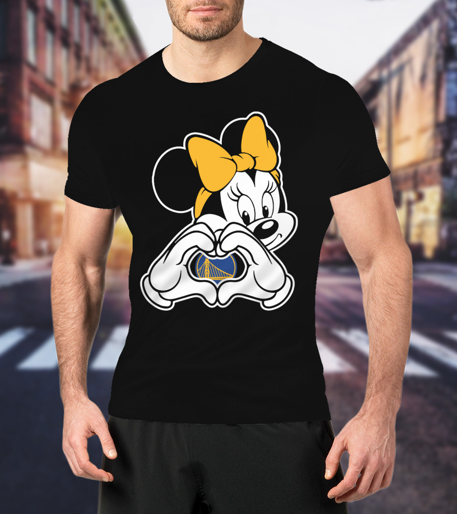 Golden State Warriors Minnie Mouse Heart Gesture T-Shirt