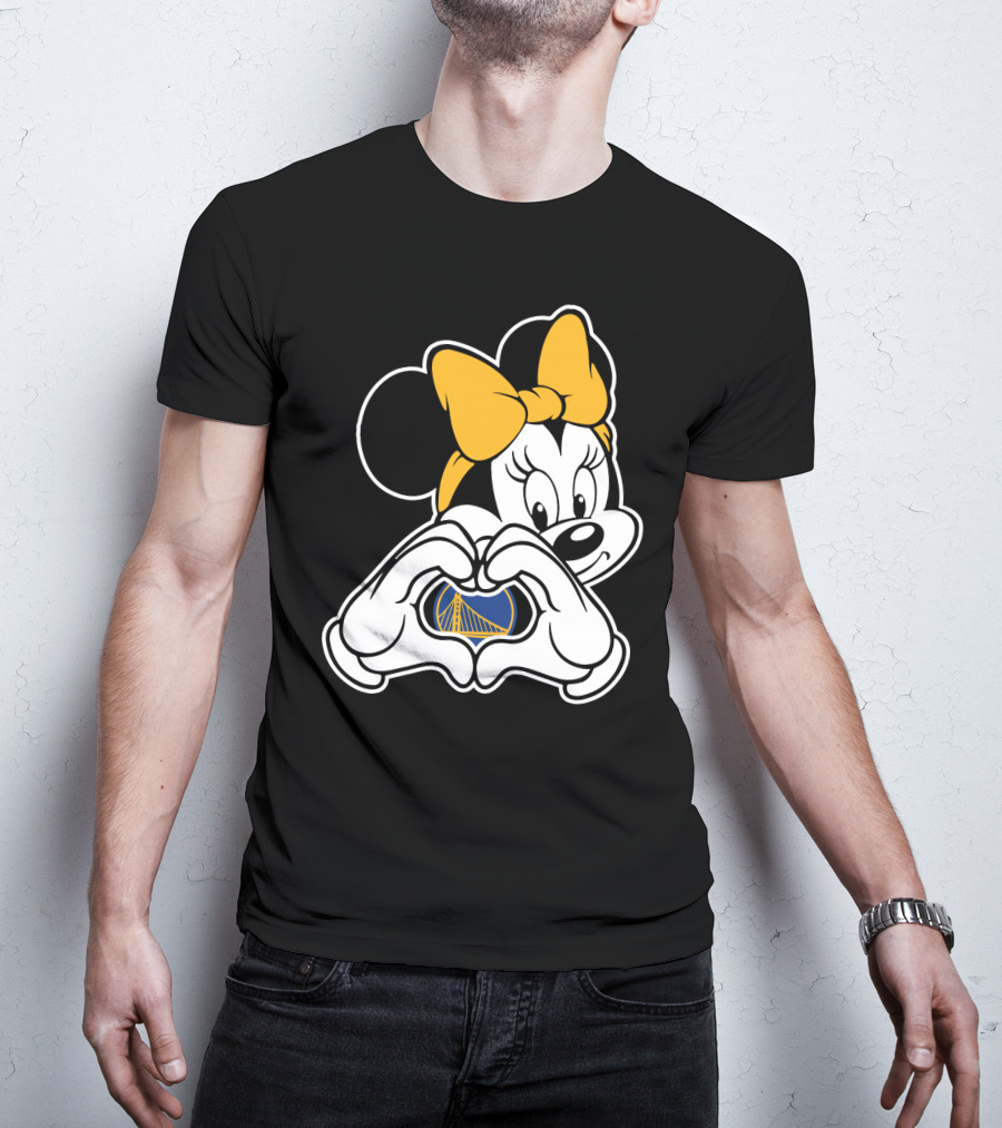 Golden State Warriors Minnie Mouse Heart Gesture T-Shirt