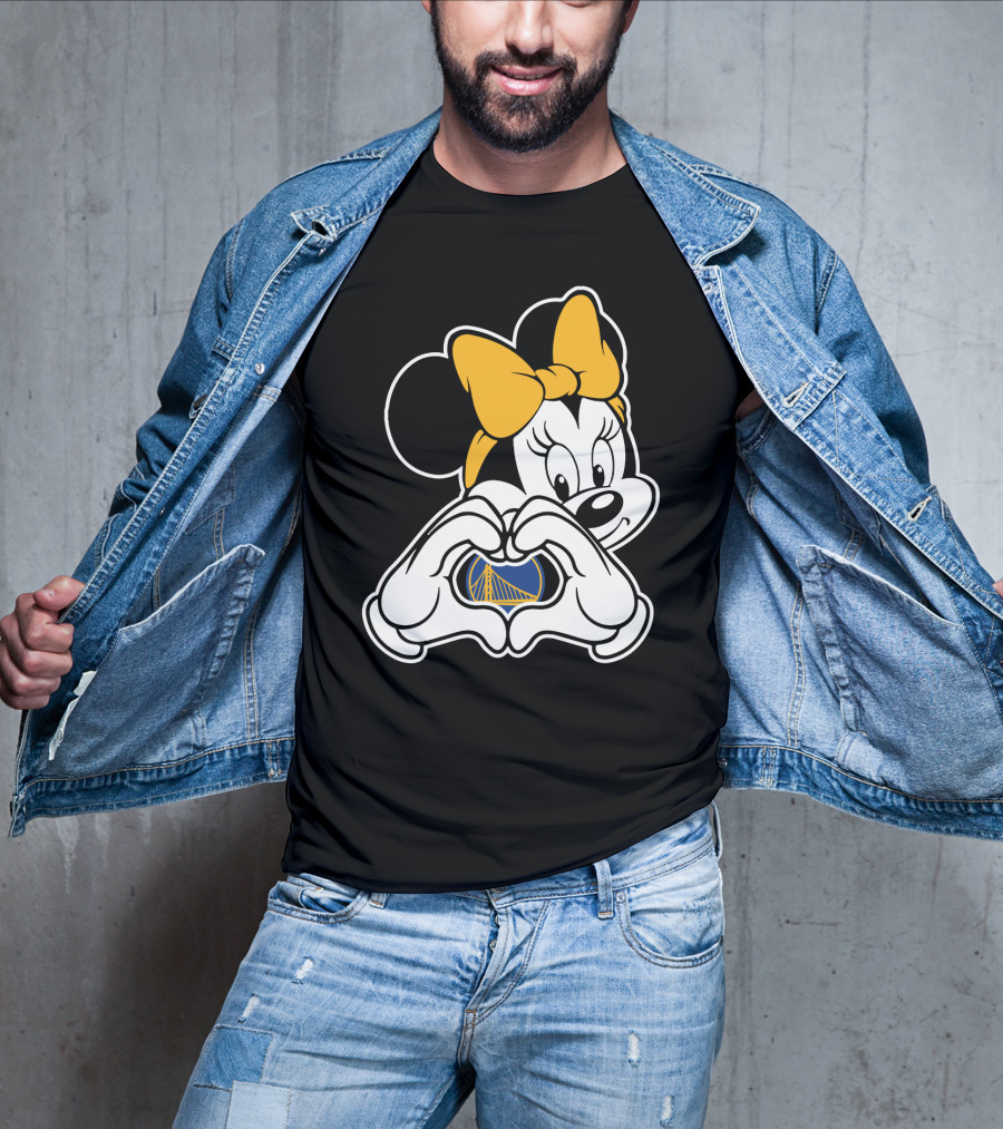 Golden State Warriors Minnie Mouse Heart Gesture T-Shirt