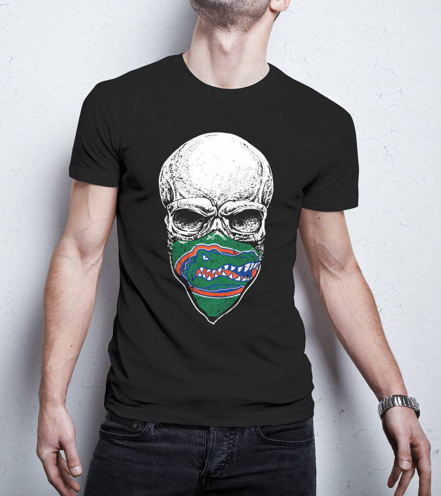 Florida Gators Skull Design With Logo Mask T-Shirt