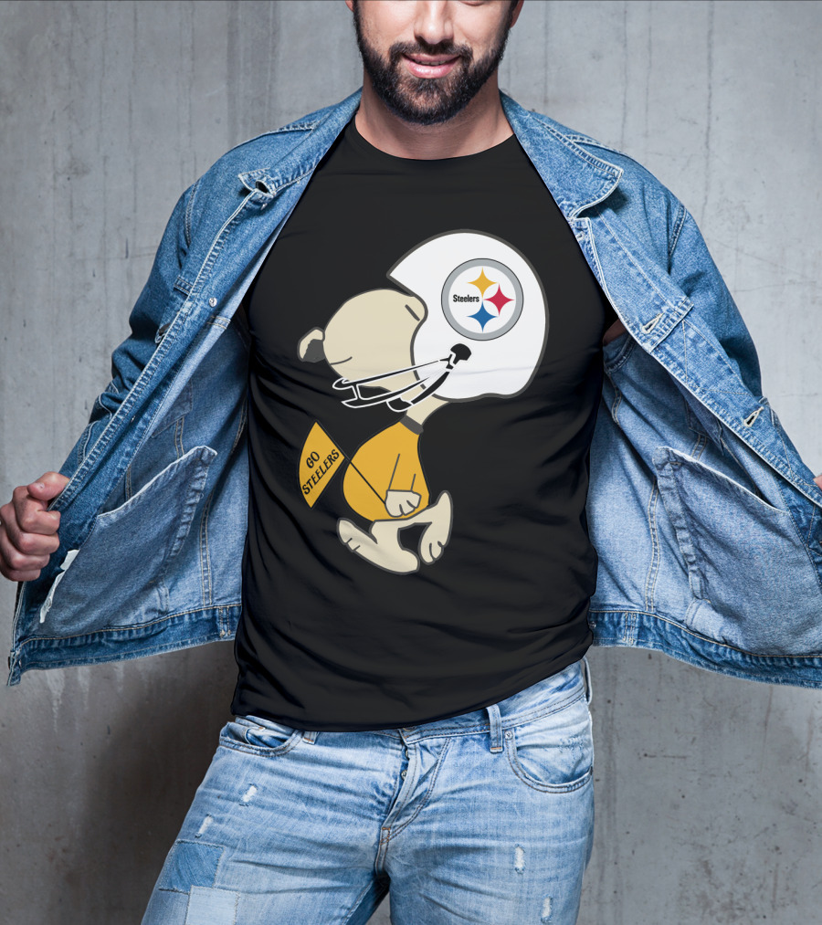 Snoopy Go Steelers Pittsburgh Steelers Football Helmet T-Shirt