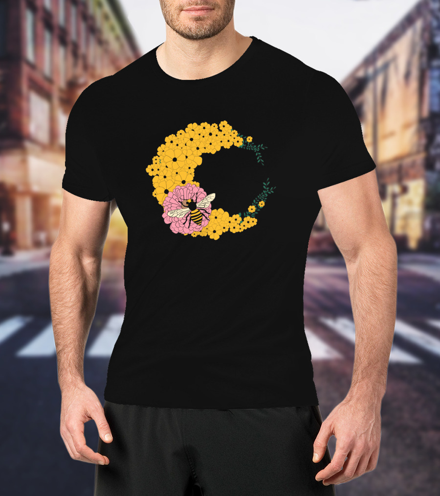 A Bee Has Got To Eat Among Vibrant Blossoms T-Shirt
