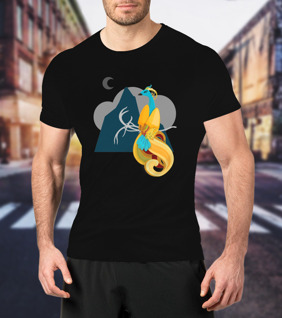 Ibong Adarna Majestic Mountain Moon Scene T-Shirt